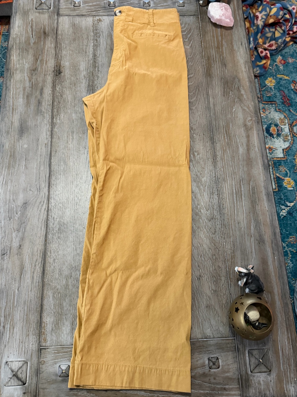 Maeve Wide-Leg Pants in Mustard Yellow